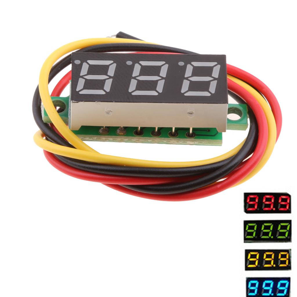5x 0.28 Inch 3 Wire LED DC 0-100V Voltmeter Digital Voltage Meter Tester Red