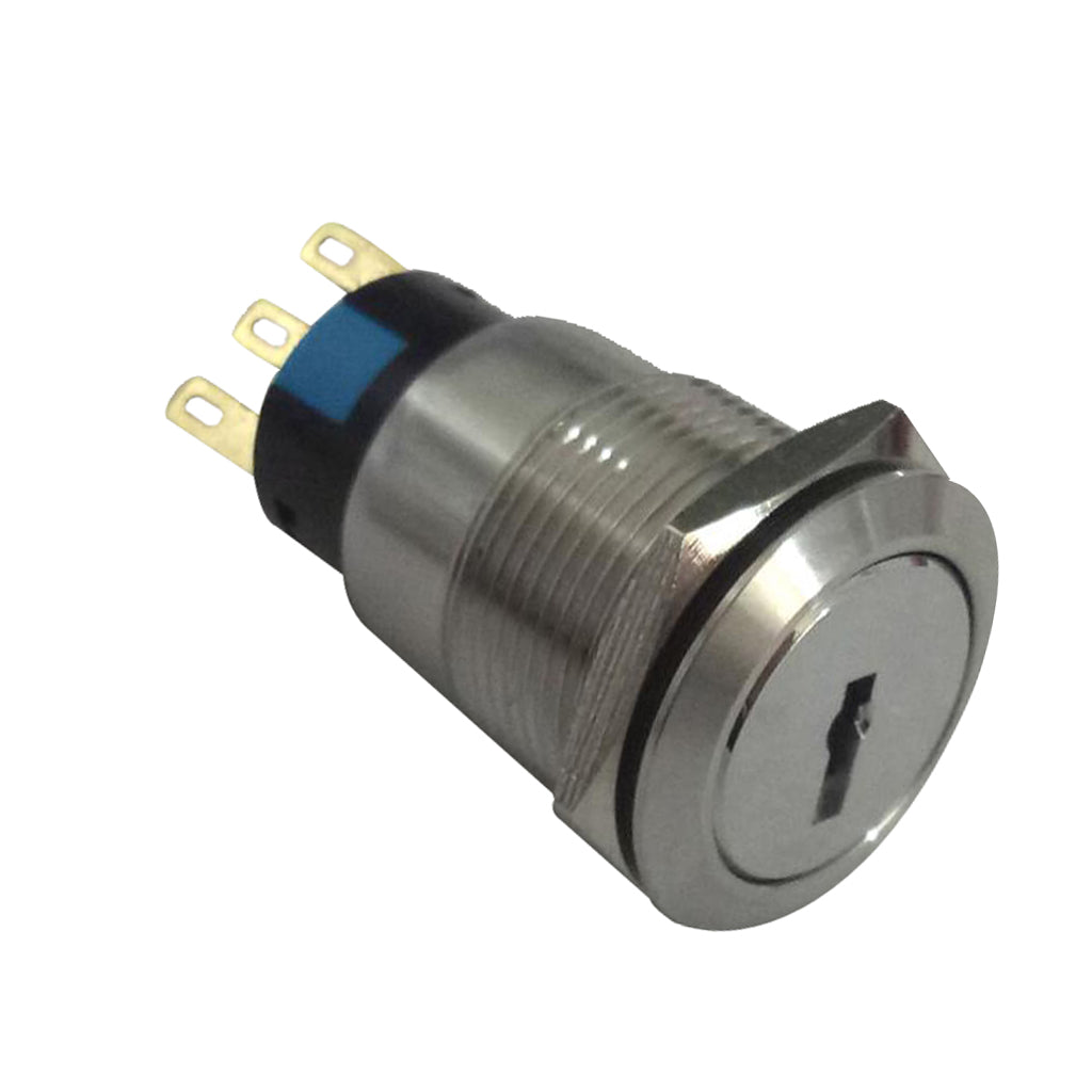 22mm Stainless Steel ON/OFF Electronic Key Switch Lock with 2 Keys 1NO+1NC