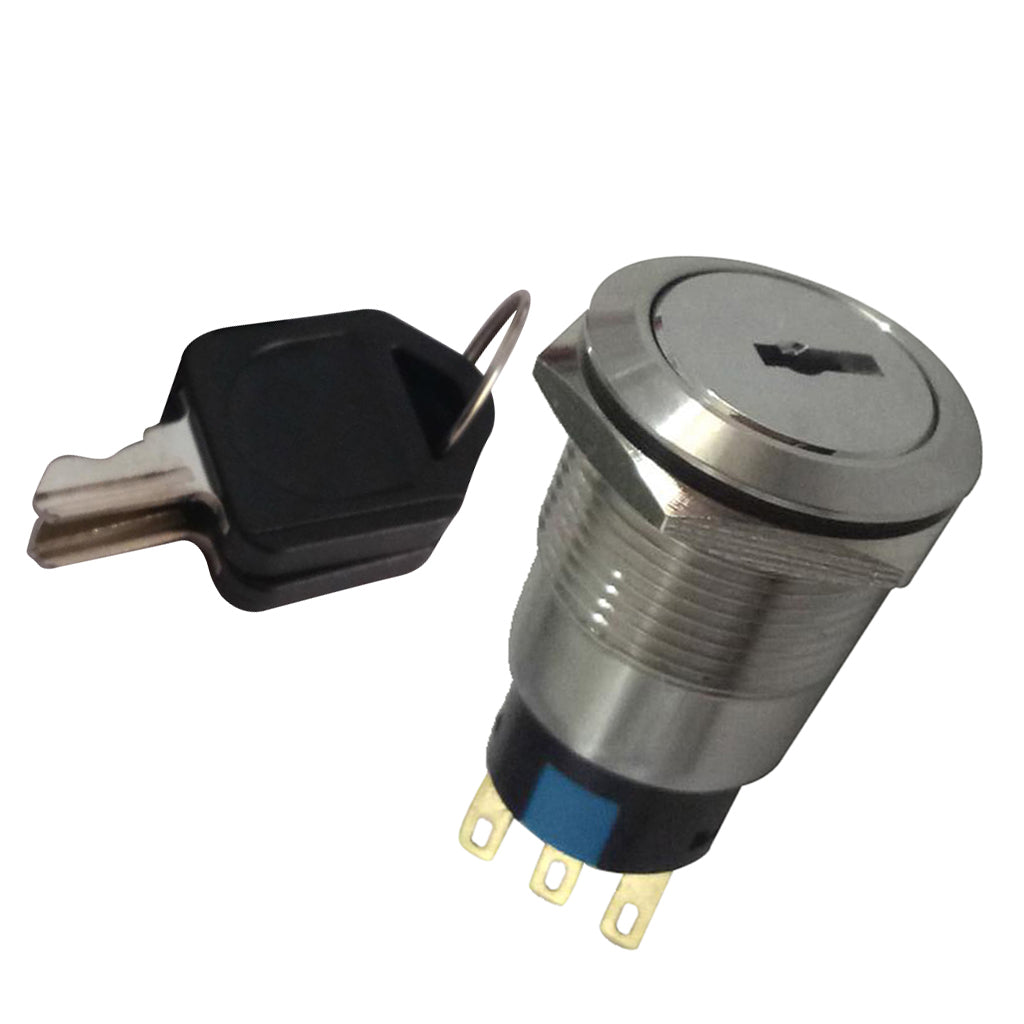 22mm Stainless Steel ON/OFF Electronic Key Switch Lock with 2 Keys 1NO+1NC
