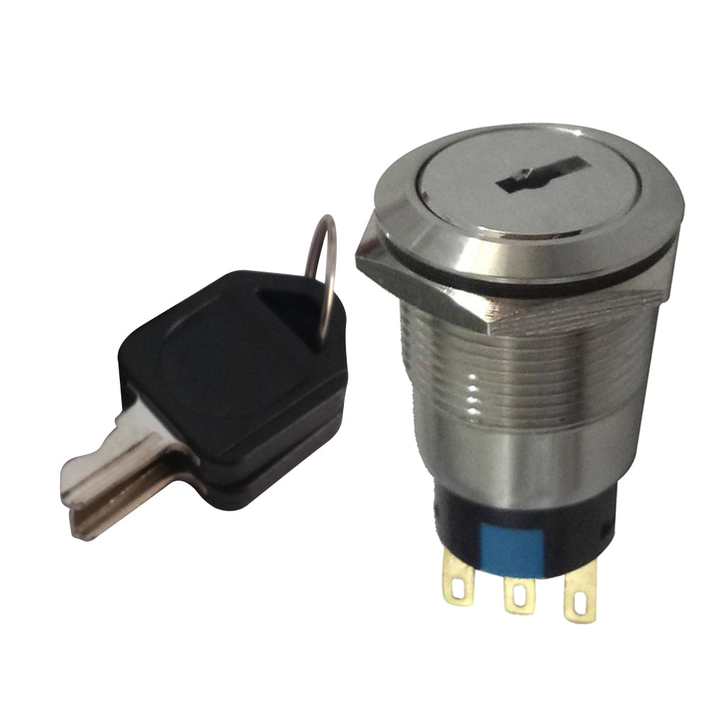 22mm Stainless Steel ON/OFF Electronic Key Switch Lock with 2 Keys 1NO+1NC