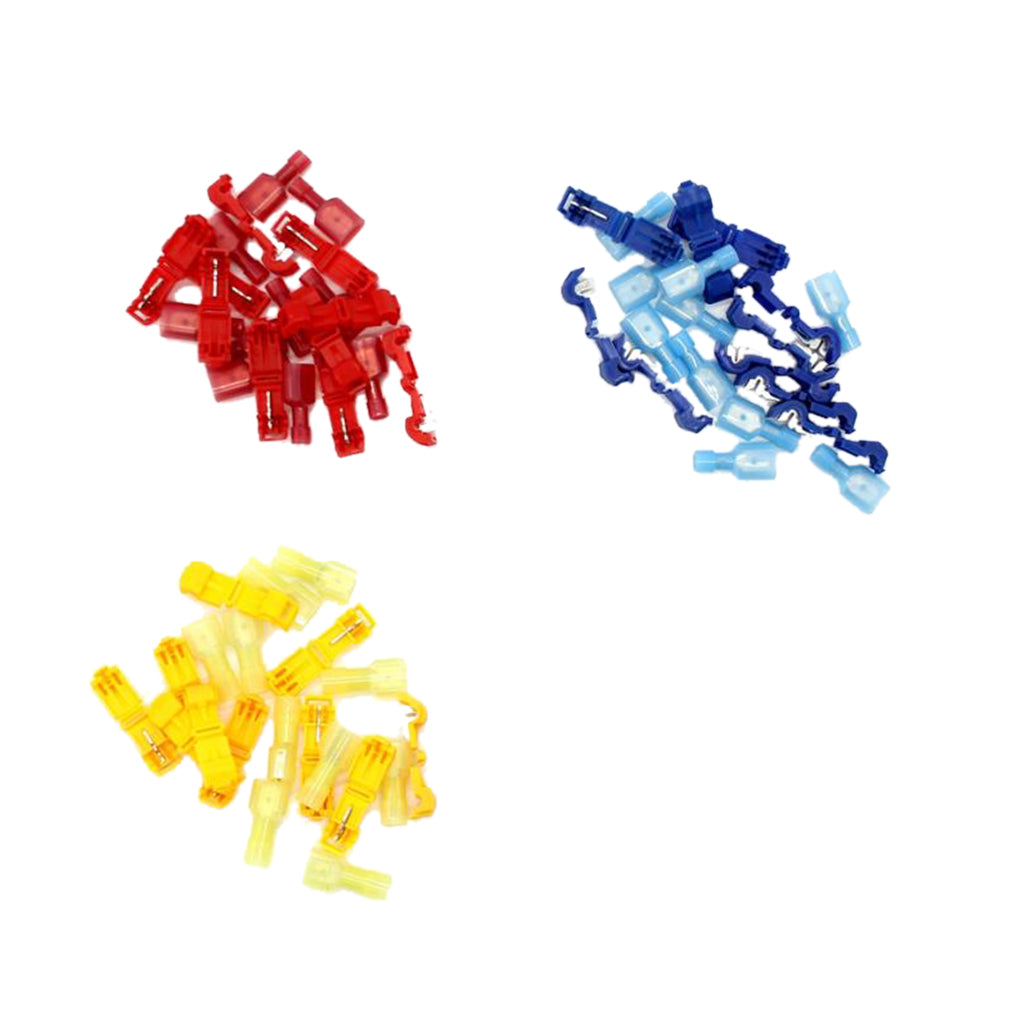 30 T-Taps/Male Insulated Wire Terminal Connector Combo Set 14-16 10-12 18-22
