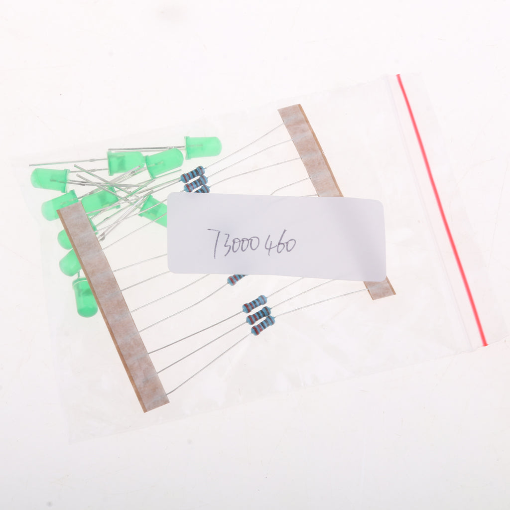 20 Pieces LED Light 5MM 220 Ohm Resistor for Raspberry Pi MCU Green