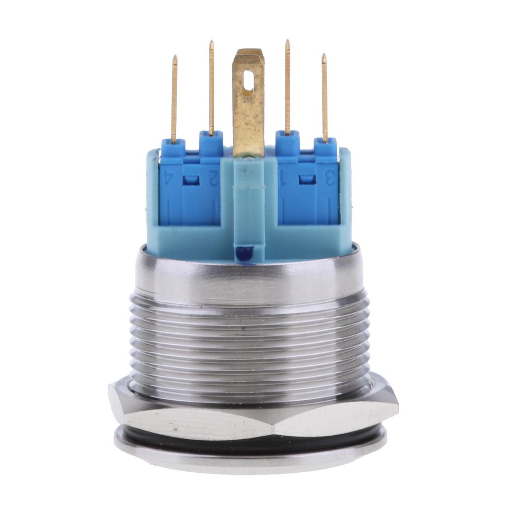 22mm 1NO1NC Stainless Steel 12V LED Momentary Push Button Switch 22mm Blue
