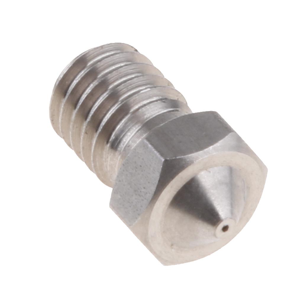 Stainless Steel V5 V6 3D Printer M6 Extruder Nozzle Head 0.4mm for 3mm