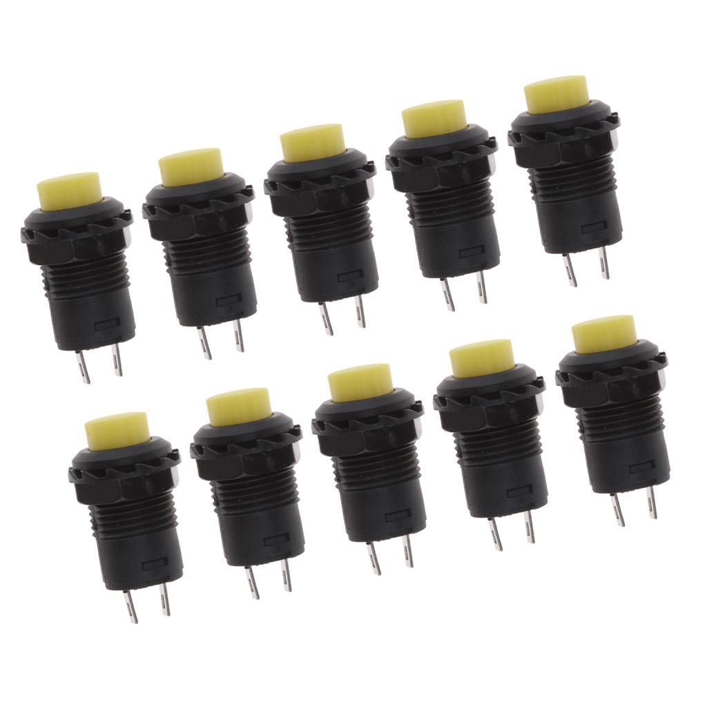 10 Pieces 16mm AC 125V 3A Waterproof Momentary Push Button Switch Yellow