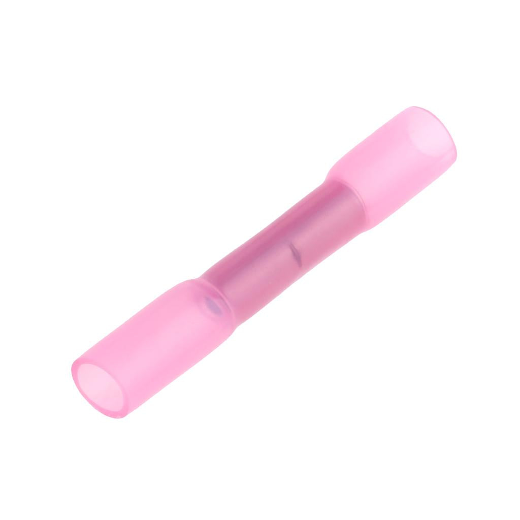 20 Pieces Heat Shrink Butt Crimp Terminals Wire Connectors AWG 22-16 Pink