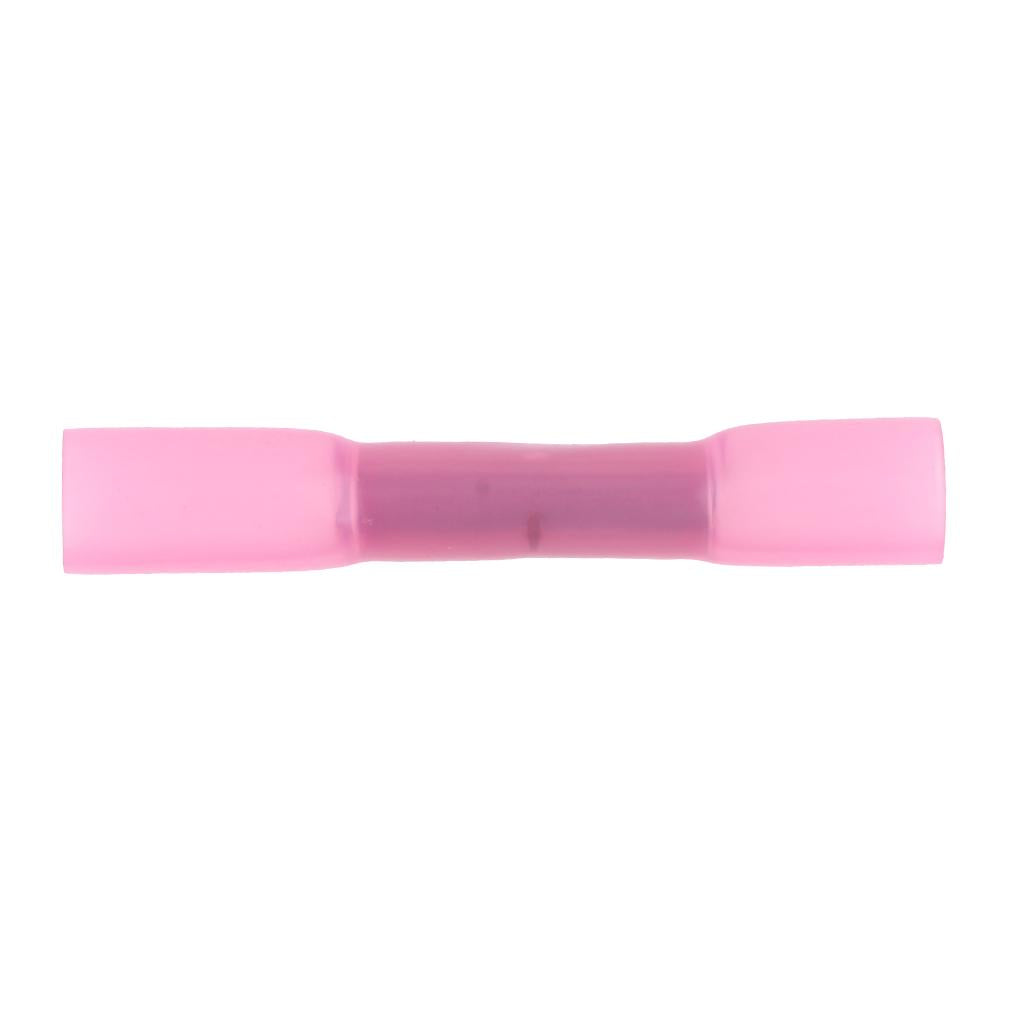 20 Pieces Heat Shrink Butt Crimp Terminals Wire Connectors AWG 22-16 Pink