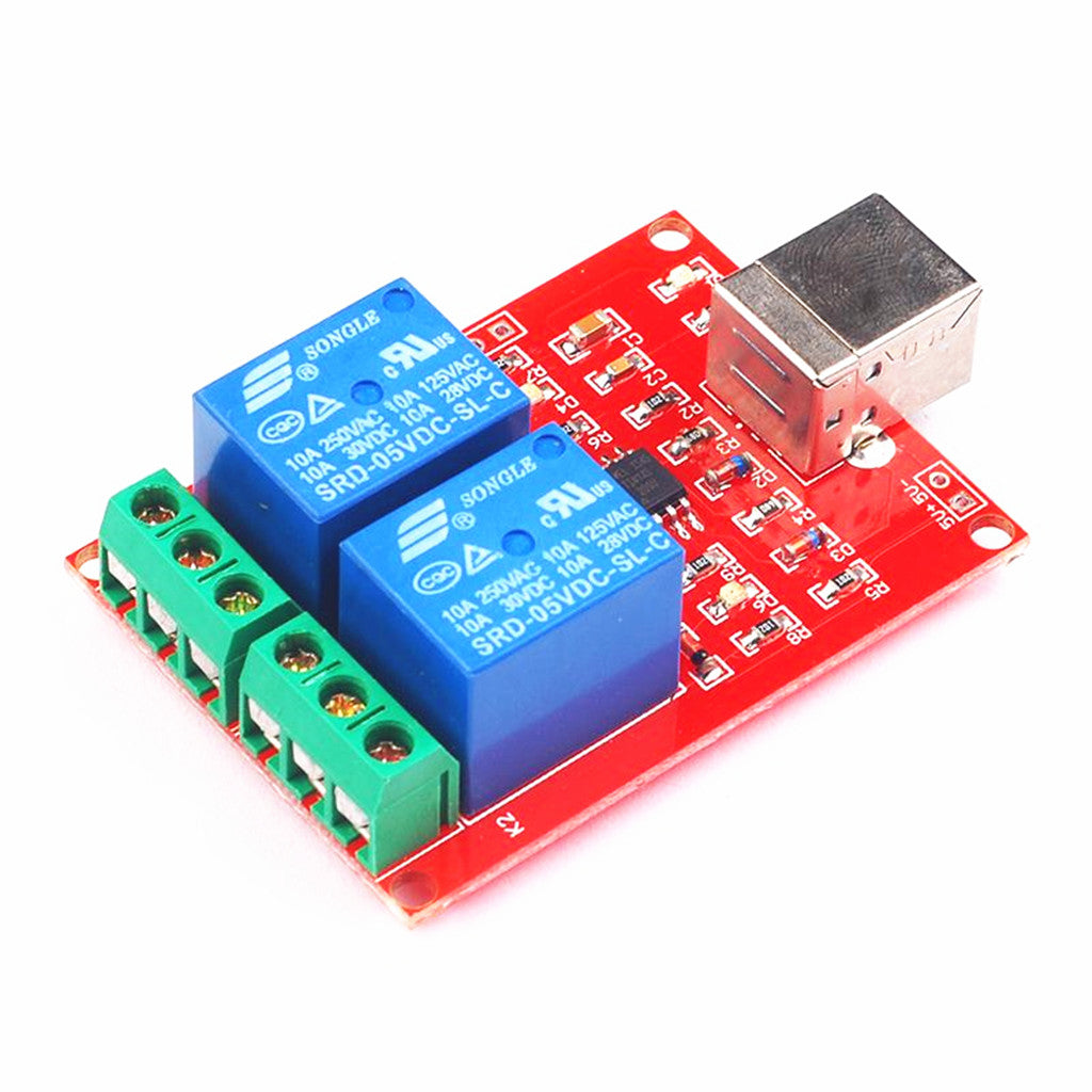 DC 5V 2 Channel Relay Module Drive Free Computer USB Control Switch