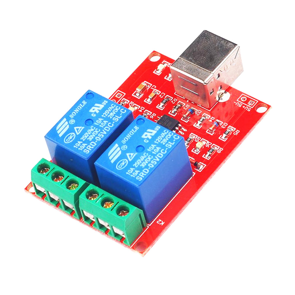 DC 5V 2 Channel Relay Module Drive Free Computer USB Control Switch
