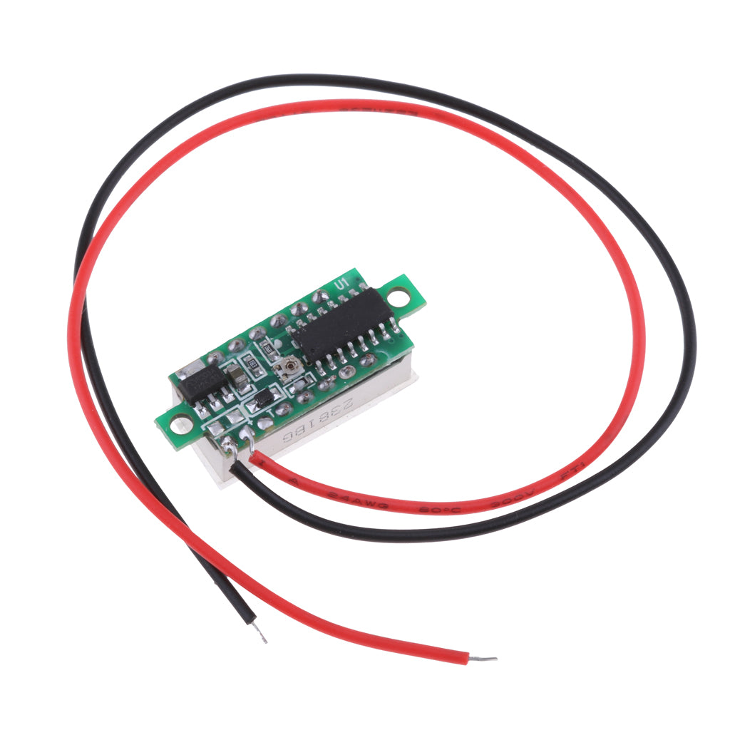 0.28 Inch 2 Wire LED DC2.5-30V Voltmeter Digital Voltage Meter Tester Green