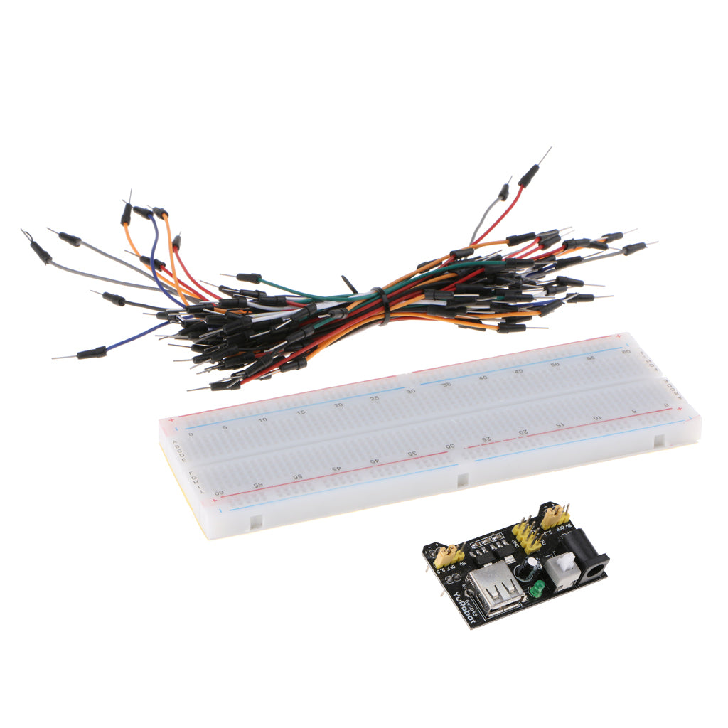 830 Tie Points Solderless Breadboard + Power Supply Module + Jumper Cables