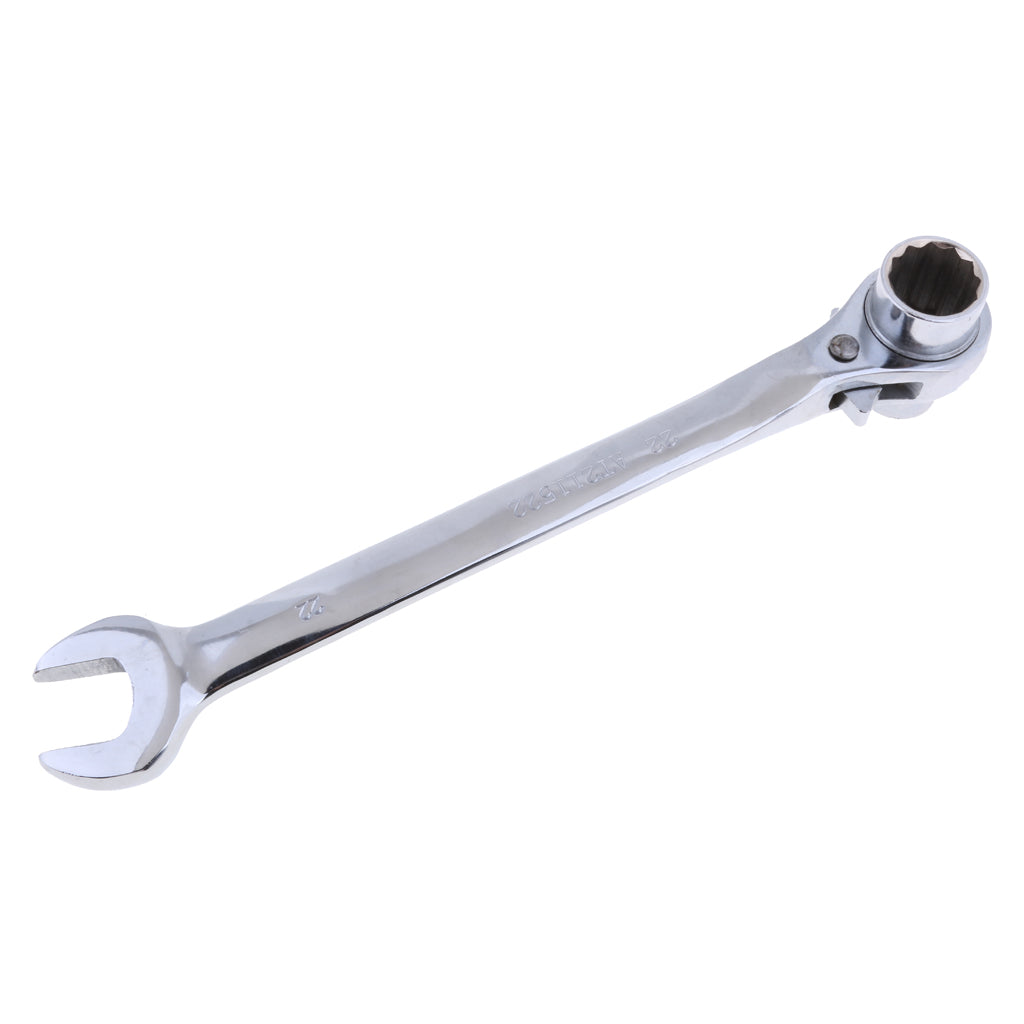 19mm/22mm Adjustable Ratcheting Combination Wrench Socket Spanner Hand Tool