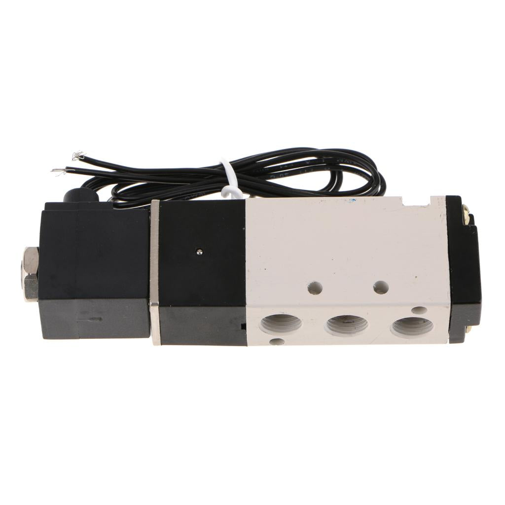 4V110-06 Solenoid Valve 5 Way 2 Position Pneumatic Air 1/8 BSPT Black-220V