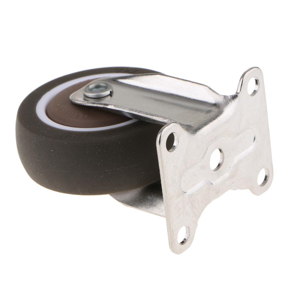 Heavy Duty Rubber Castor Trolley Wheel Industrial Caster Fixed Plate 2 Inch