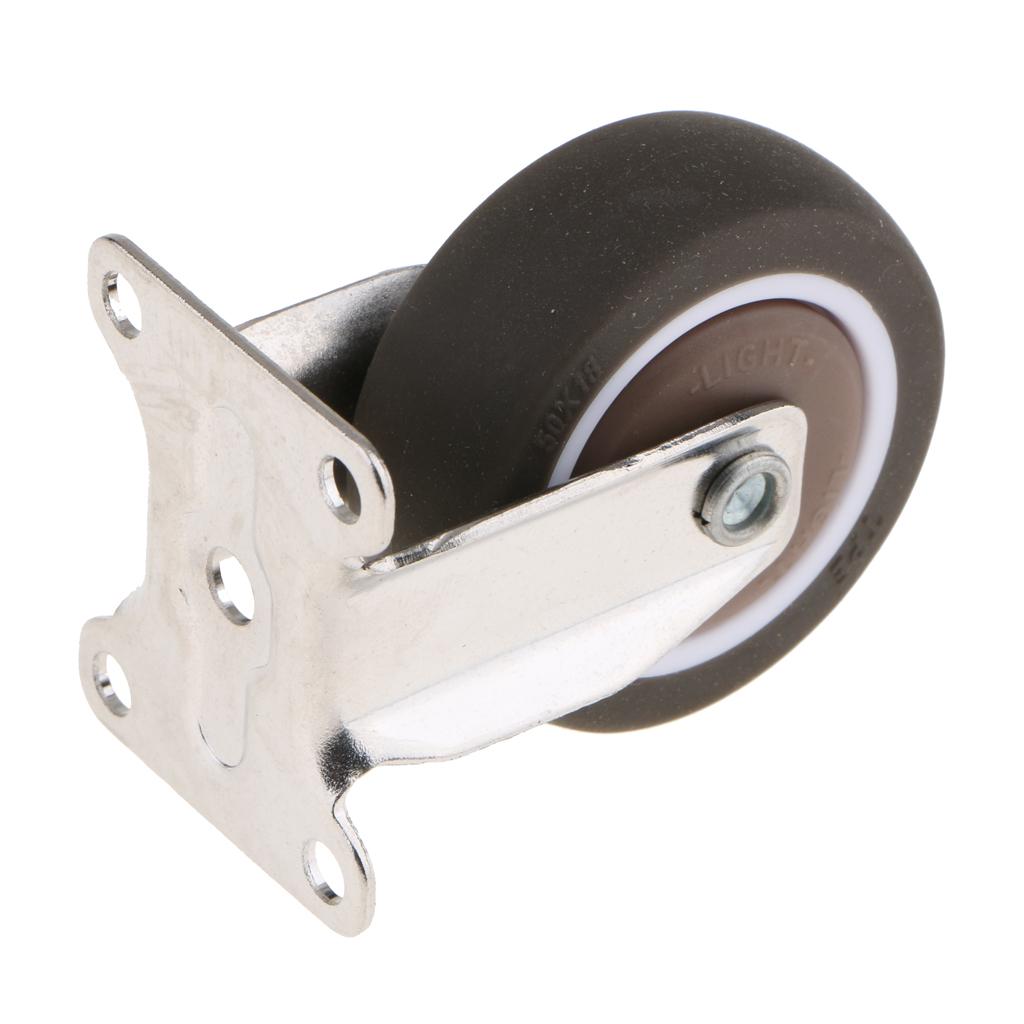 Heavy Duty Rubber Castor Trolley Wheel Industrial Caster Fixed Plate 2 Inch