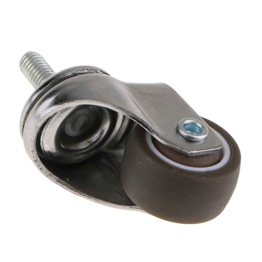 Heavy Duty Rubber Castor Wheel Trolley Furniture Bed Industrial Caster 1 Inch