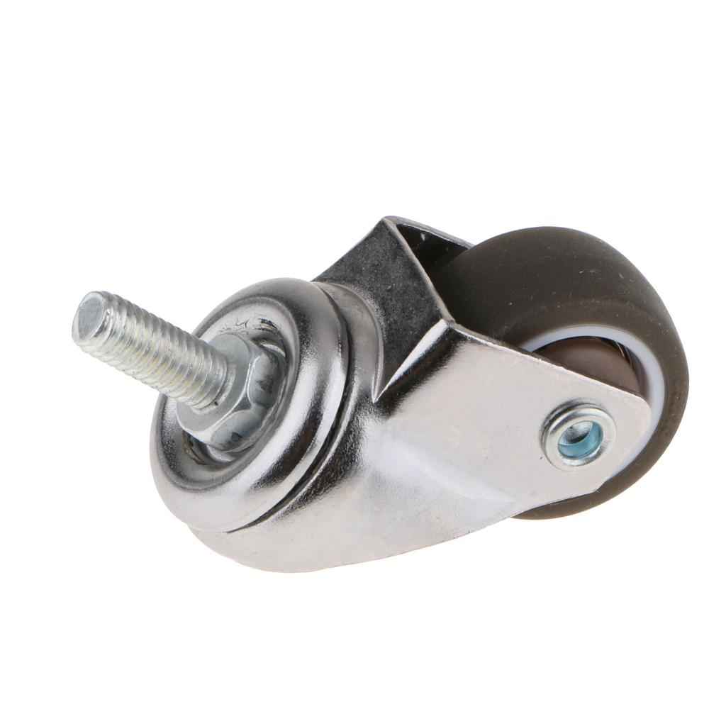Heavy Duty Rubber Castor Wheel Trolley Furniture Bed Industrial Caster 1 Inch