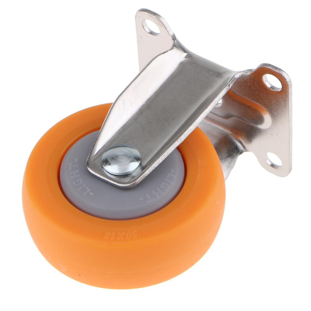 Heavy Duty Top Plate Fixed Castor Nylon Wheels Trolley Furniture Caster 2 Inch