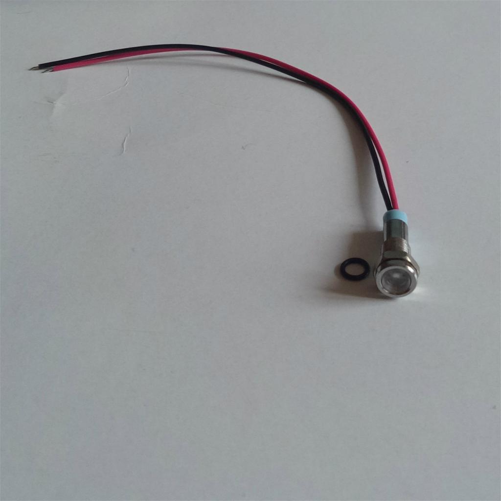 6mm 12V Signal Power Supply LED Metal Indicator Light Lamp Pre-Wired White