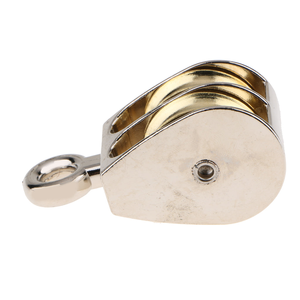 Fixed Eye Pulley Sheave Rigging Hoist Rope Hanging Lifting Double Wheel 40mm