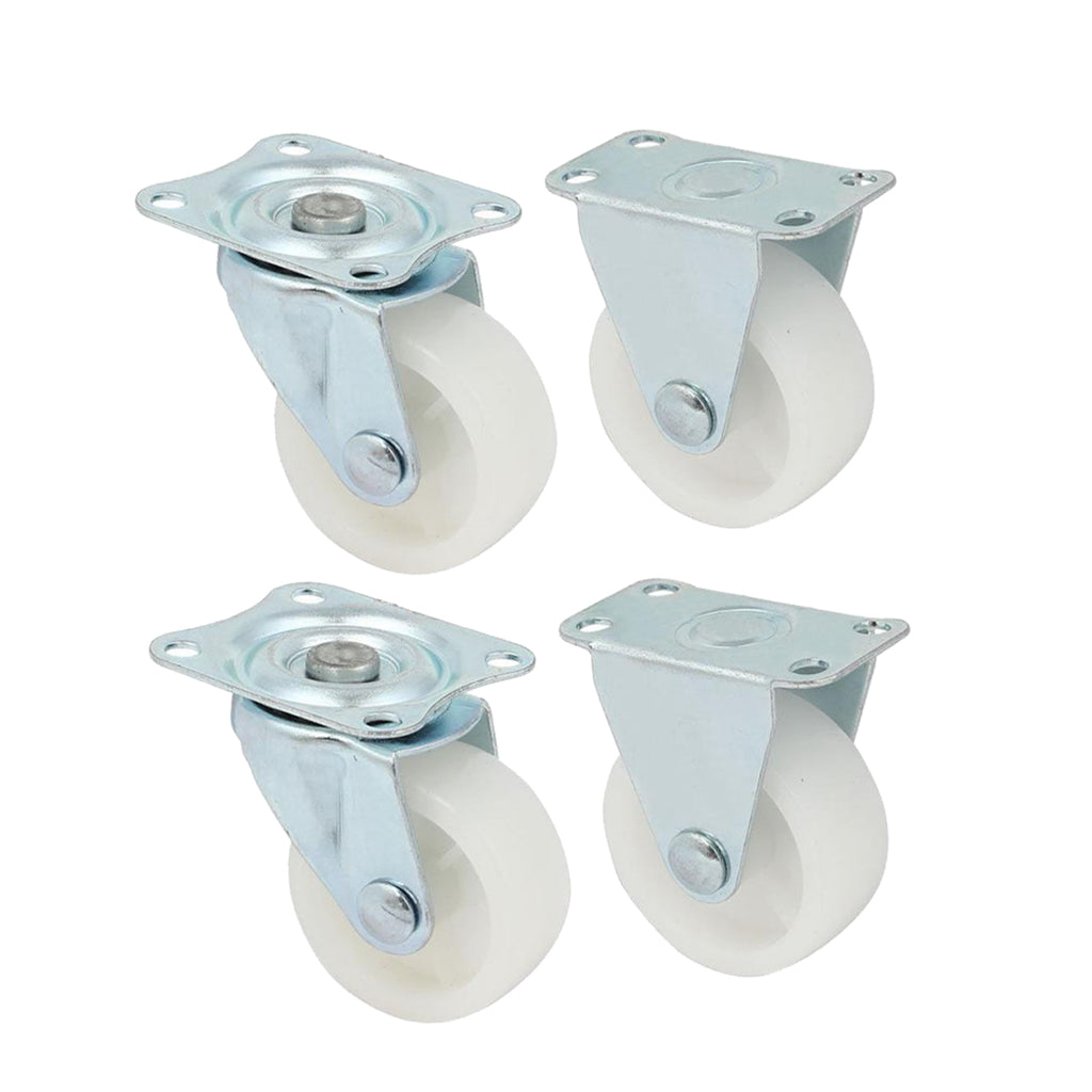4 Pieces Dia PP Single Wheel Top Plate Trolley Caster Pulley