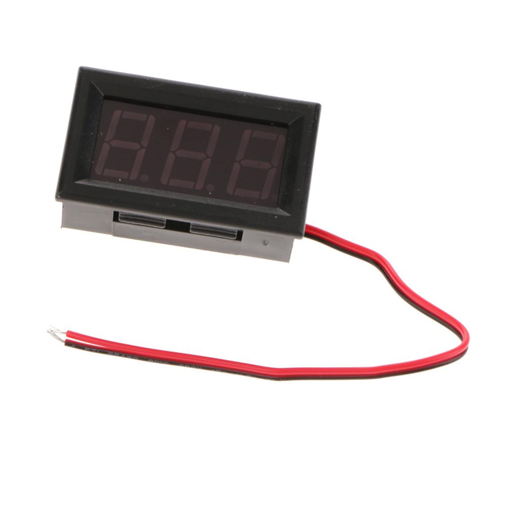 Mini DC 5V-120V Voltmeter LED Panel 3-Digital Display Voltage Meter Red