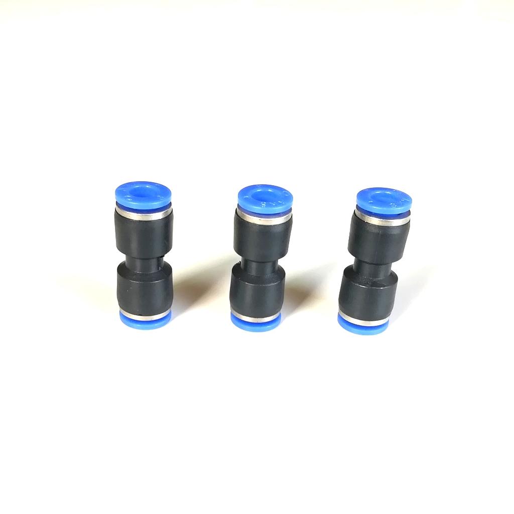 3 PCS Pneumatic Push in Connect Fitting Tube Straight Union Coupler 6mm