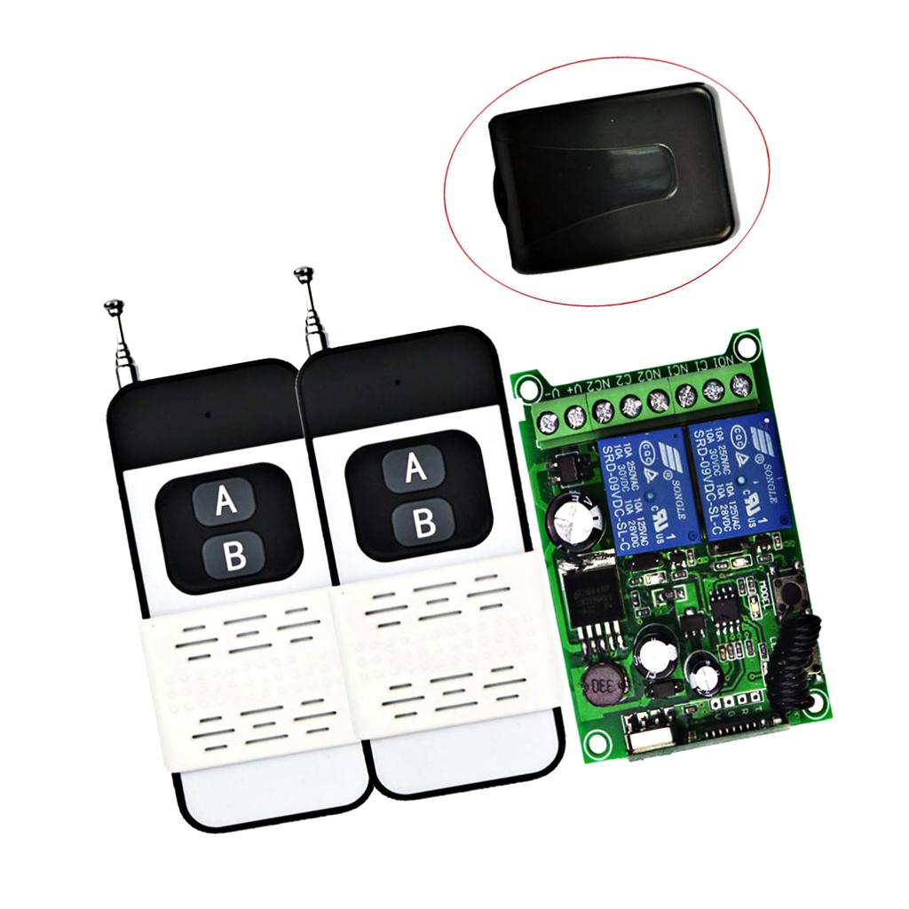 433MHZ DC12V-48V Wireless Remote Control Switch 2CH Relay Receiver 2 Button
