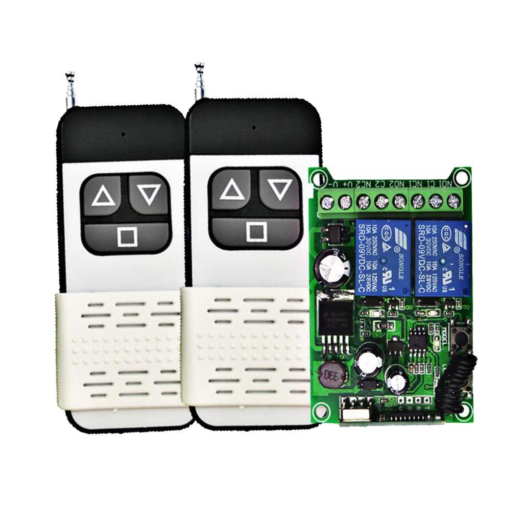 433MHZ DC12V-48V Wireless Remote Control Switch 2CH Relay Receiver 3 Button