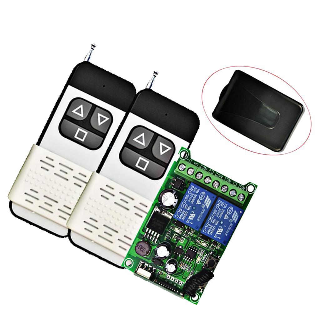 433MHZ DC12V-48V Wireless Remote Control Switch 2CH Relay Receiver 3 Button