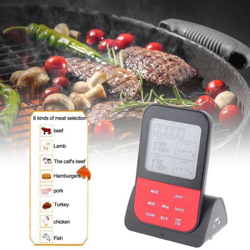 Digital Wireless Meat Food Thermometer Cooking Temperature Probe BBQ Grill