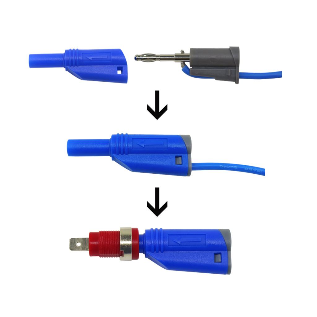 2 Pieces P3005 4mm Stack Safety Banana Plug Multimeter Connectors Black+Red