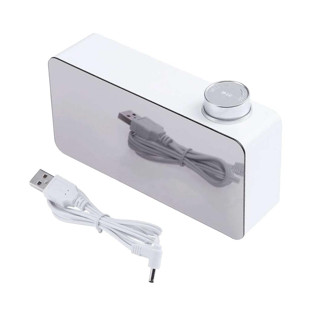 Mirror LED Alarm Clock Night Light Thermometer Digital Wall Clock LED Lamp