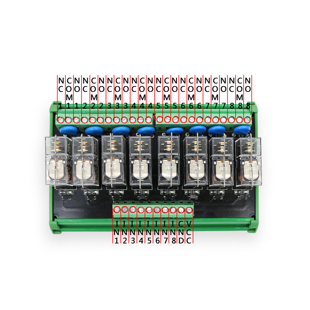 8 Channel 10A Relay Module Board Controller Driver Board PNP DC12V with Base