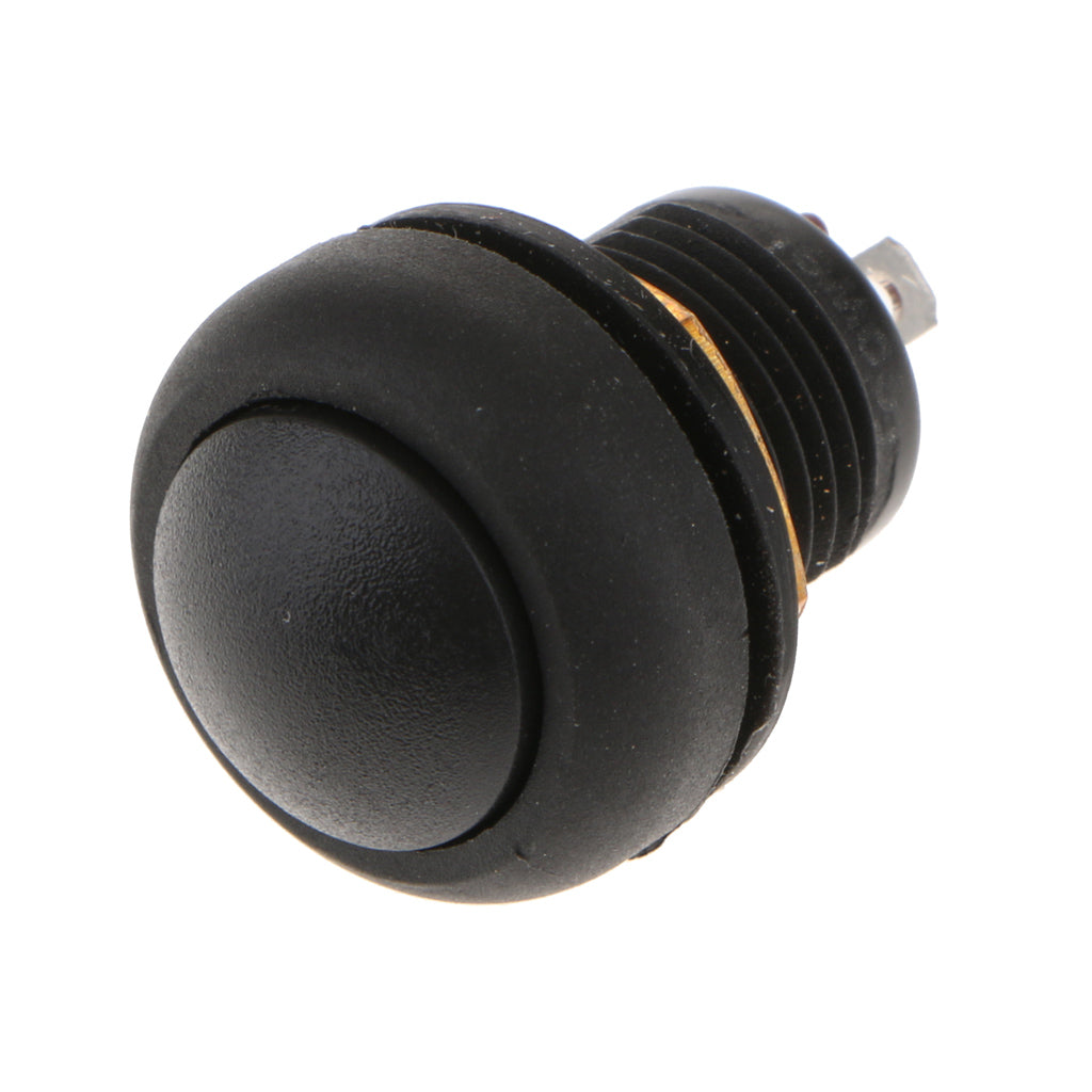 12mm Round Plastic SPST Momentary Push Button Switch IP67 Waterproof Black