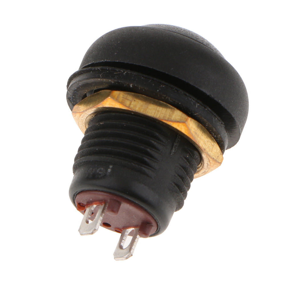 12mm Round Plastic SPST Momentary Push Button Switch IP67 Waterproof Black