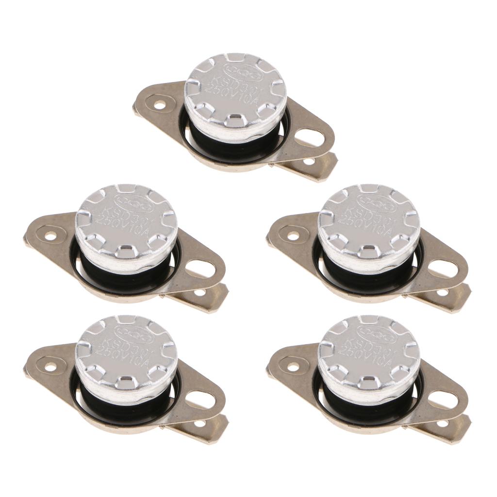 5 Pieces KSD301 40-65 Celsius Normal Open Temperature Switch 10A 250V 40℃