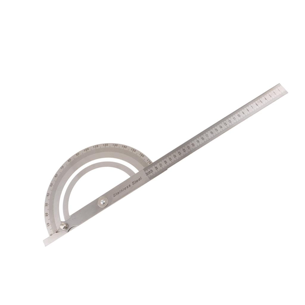 Stainless Steel Rotary Protractor Angle Rule Gauge Machinist Tool 0-300mm