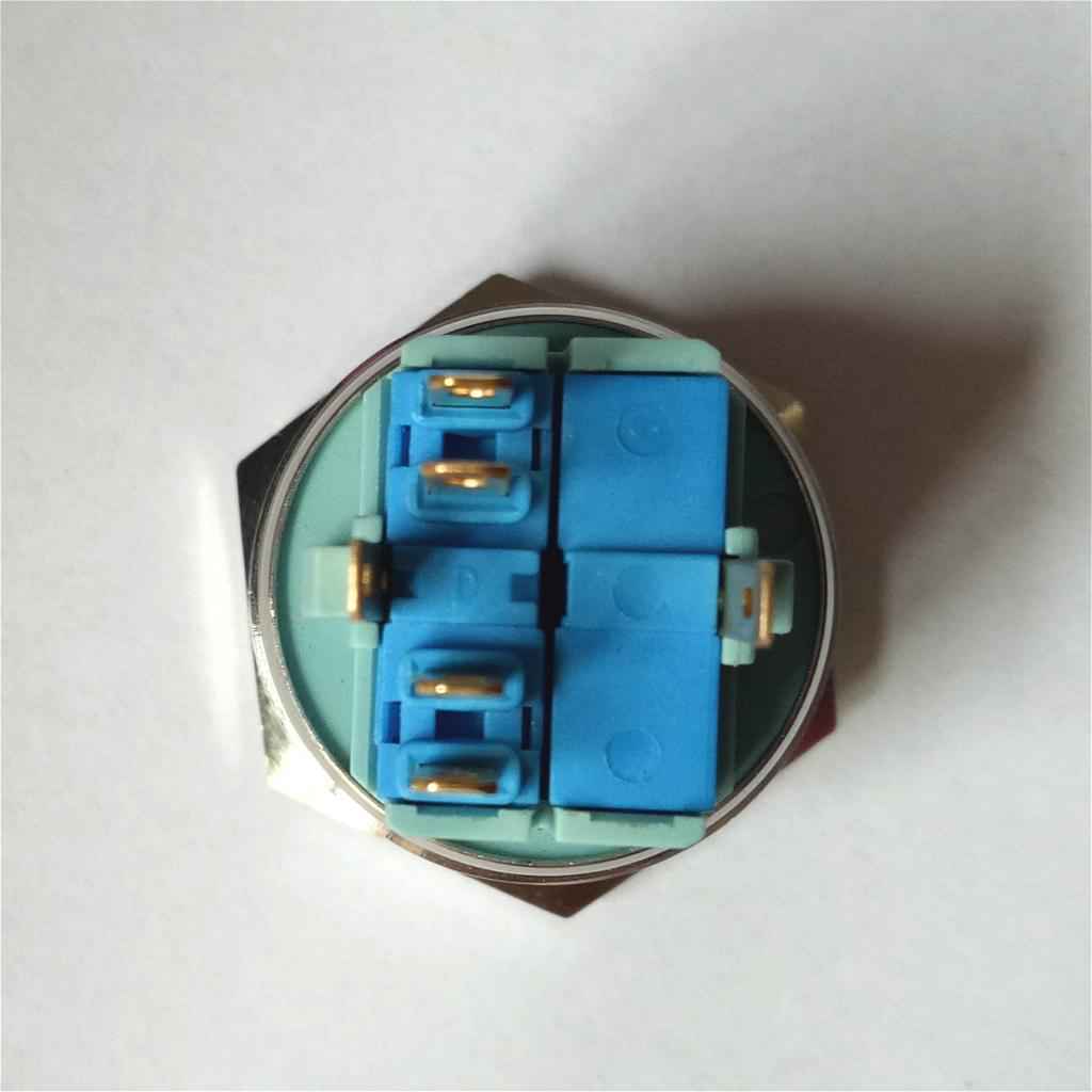 25mm 1NO 1NC Stainless Steel LED Momentary Push Button Starter Switch Green