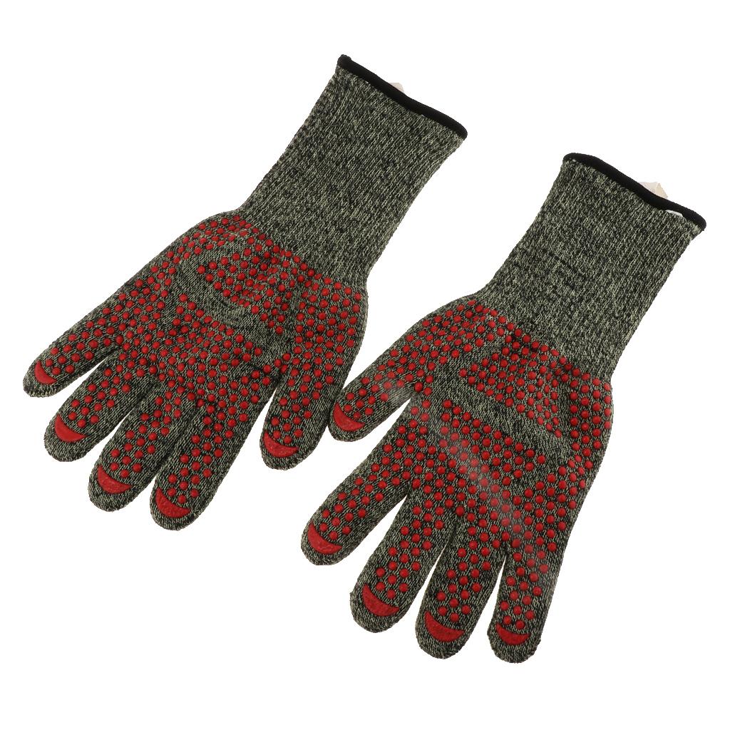 2pcs High Temperature Resistant Non-Slip Anti-Cutting and Waterproof Gloves