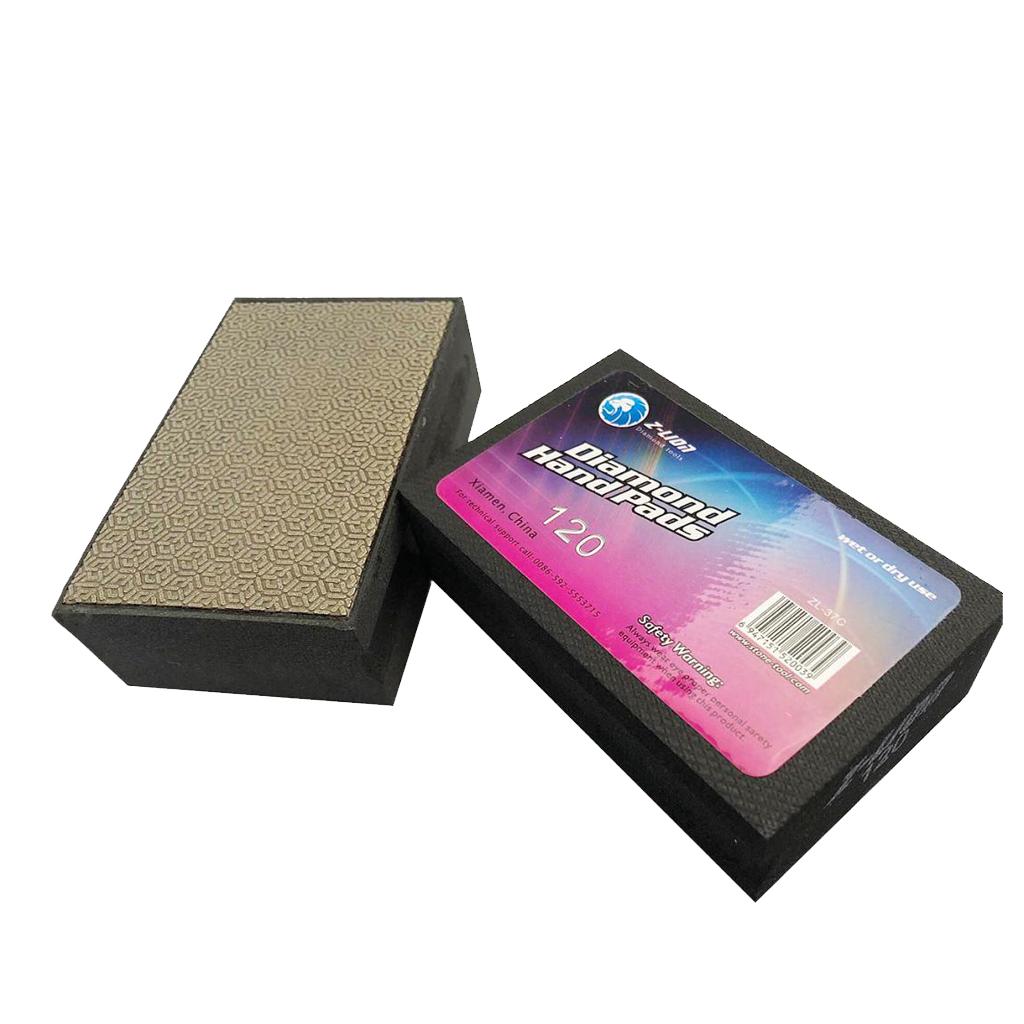 Diamond Polishing Hand Pad Block for Granite Marble Stone Black Grit 120