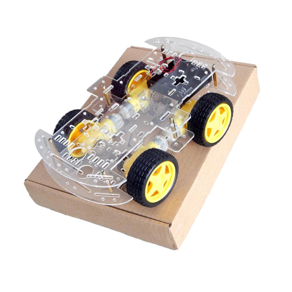 Beginners 4WD Smart Robot Car Chassis Kit DIY with Speed Encoder for