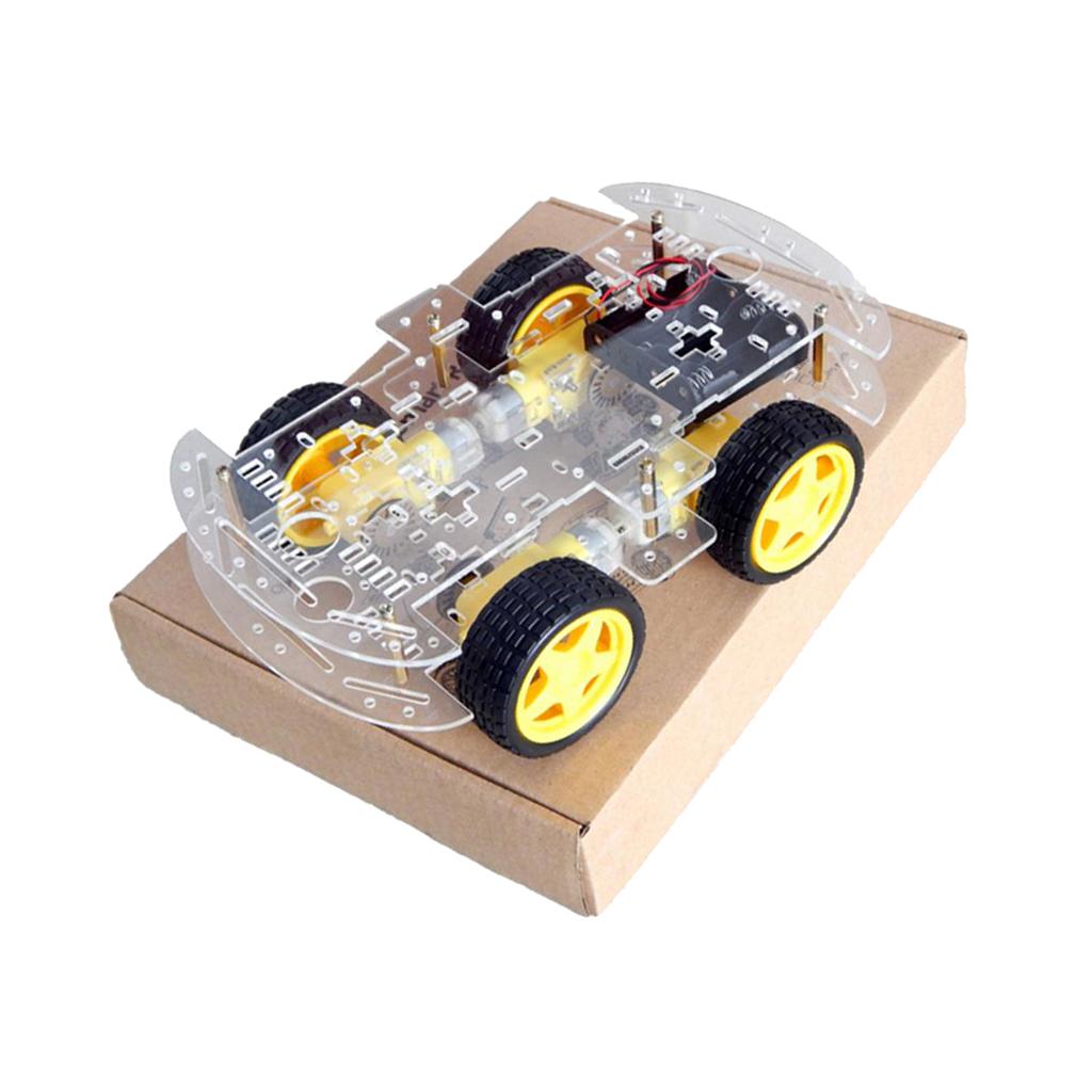 Beginners 4WD Smart Robot Car Chassis Kit DIY with Speed Encoder for