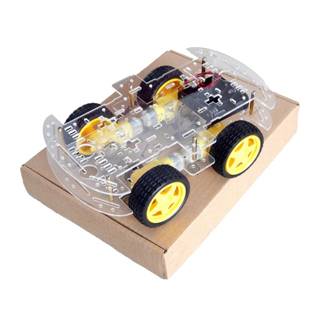 Beginners 4WD Smart Robot Car Chassis Kit DIY with Speed Encoder for