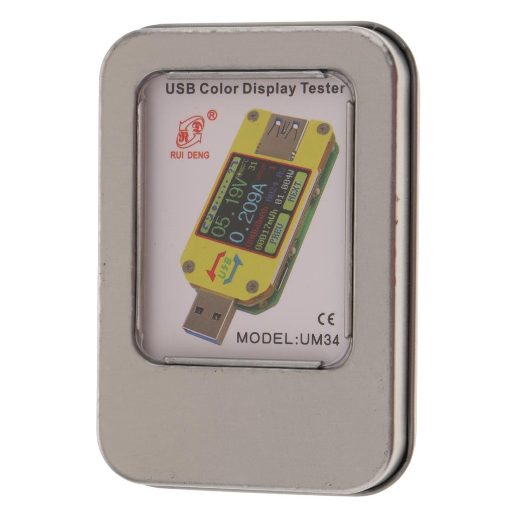 UM34/UM34C Voltage Current Meter Battery Tester USB 3.0 LCD UM34