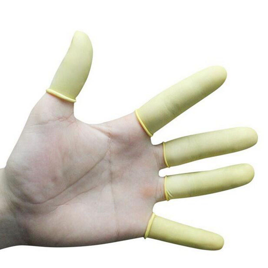 450Pcs 300g/bag Finger Latex Glove Cots Yellow Anti-Static Disposable