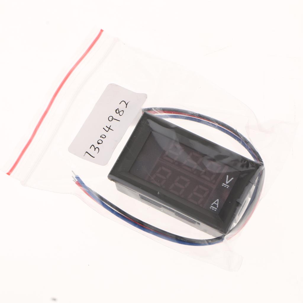 DC 0-100V LED Motor Dual Display Digital Voltage Current Meter 10A	 	