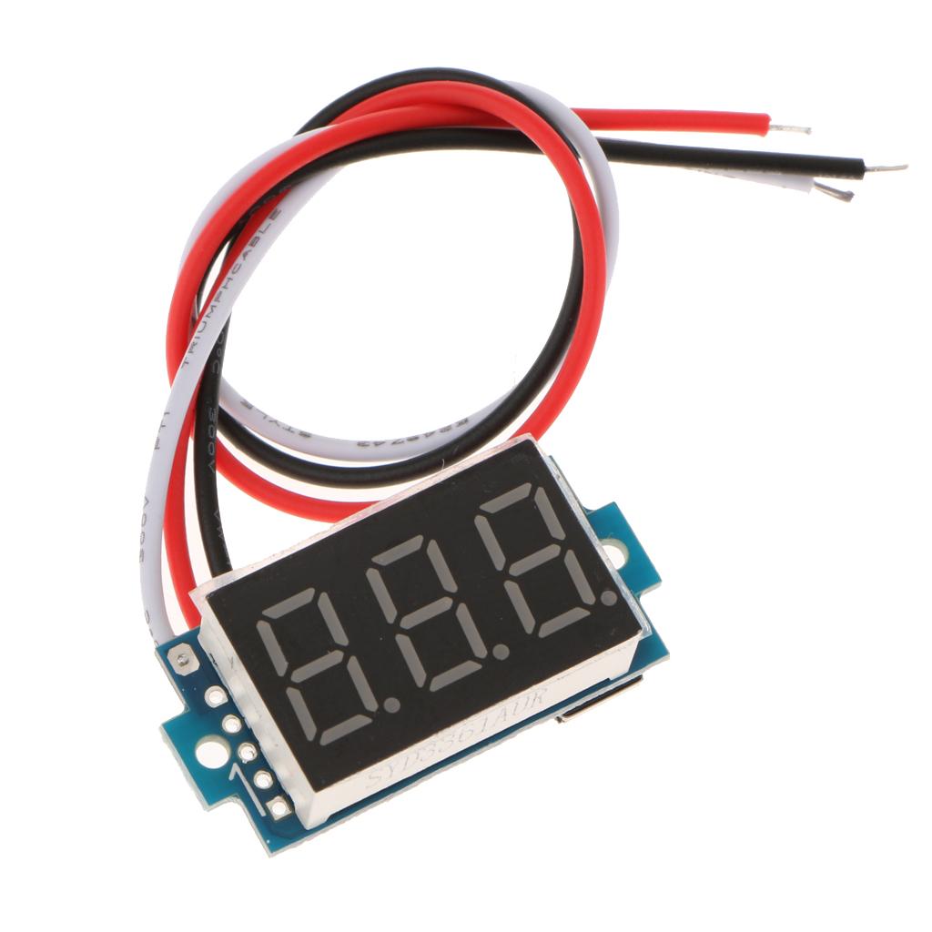 3 Wire DC3.5-30V Digital Volt Meter Car Motor 0.36'' LED Red