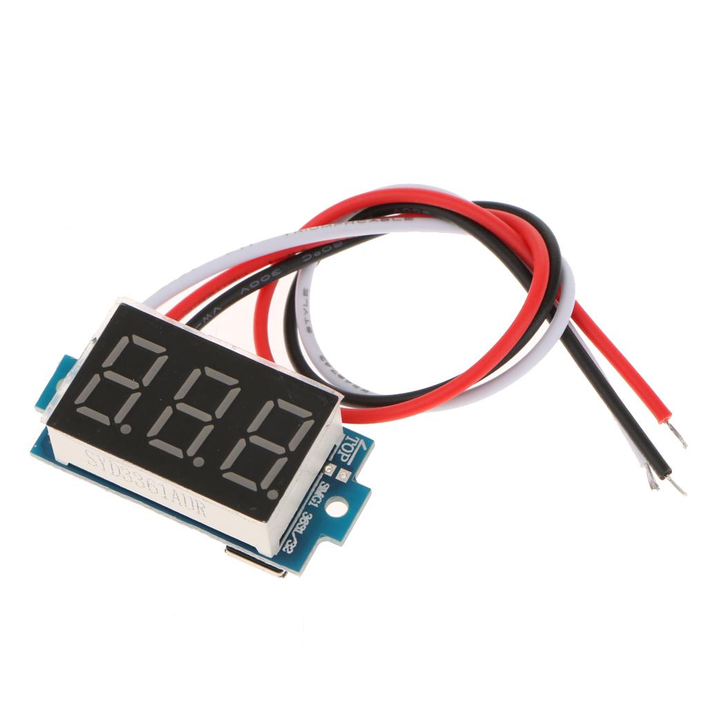3 Wire DC3.5-30V Digital Volt Meter Car Motor 0.36'' LED Red