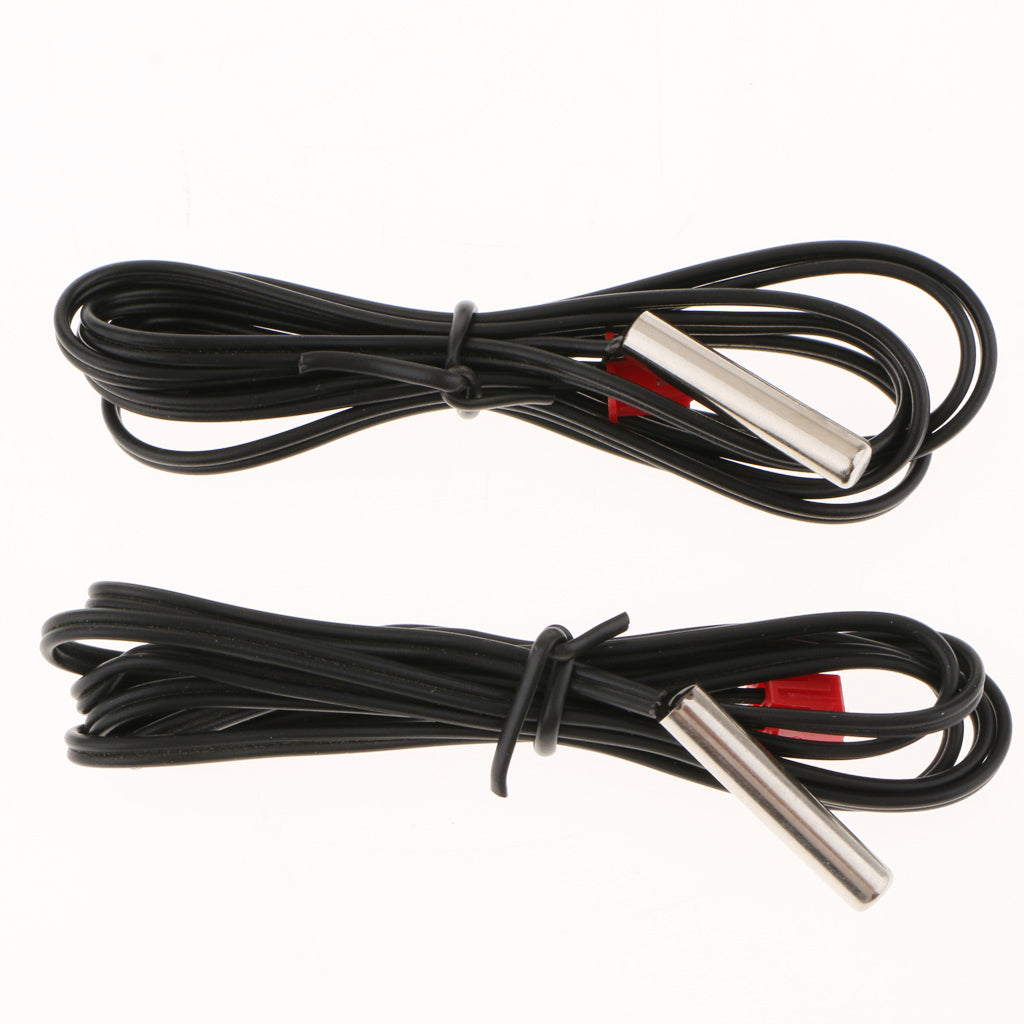 DC 4-28V Dual Display Digital Thermometer NTC Metal Probe Red Blue Display